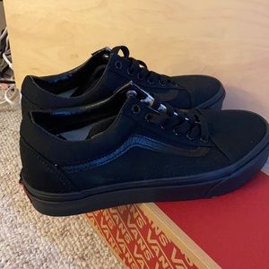 All black old skool vans